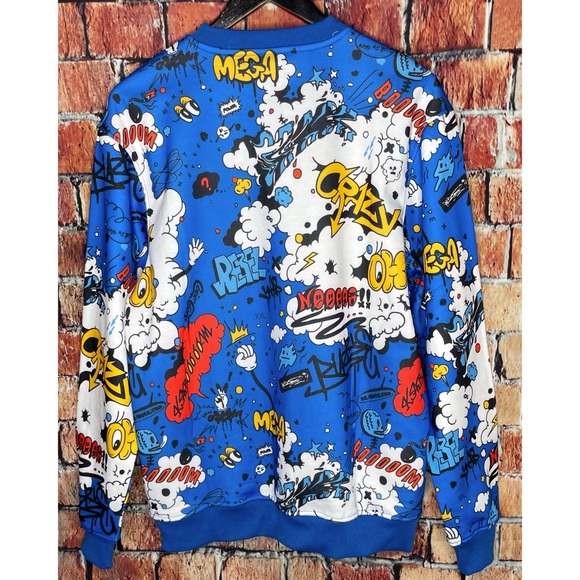 NWT Screenshot Brand Blue Men’s Large Urban Hip Hop Street Fleece Sweatshirt - Picture 6 of 6